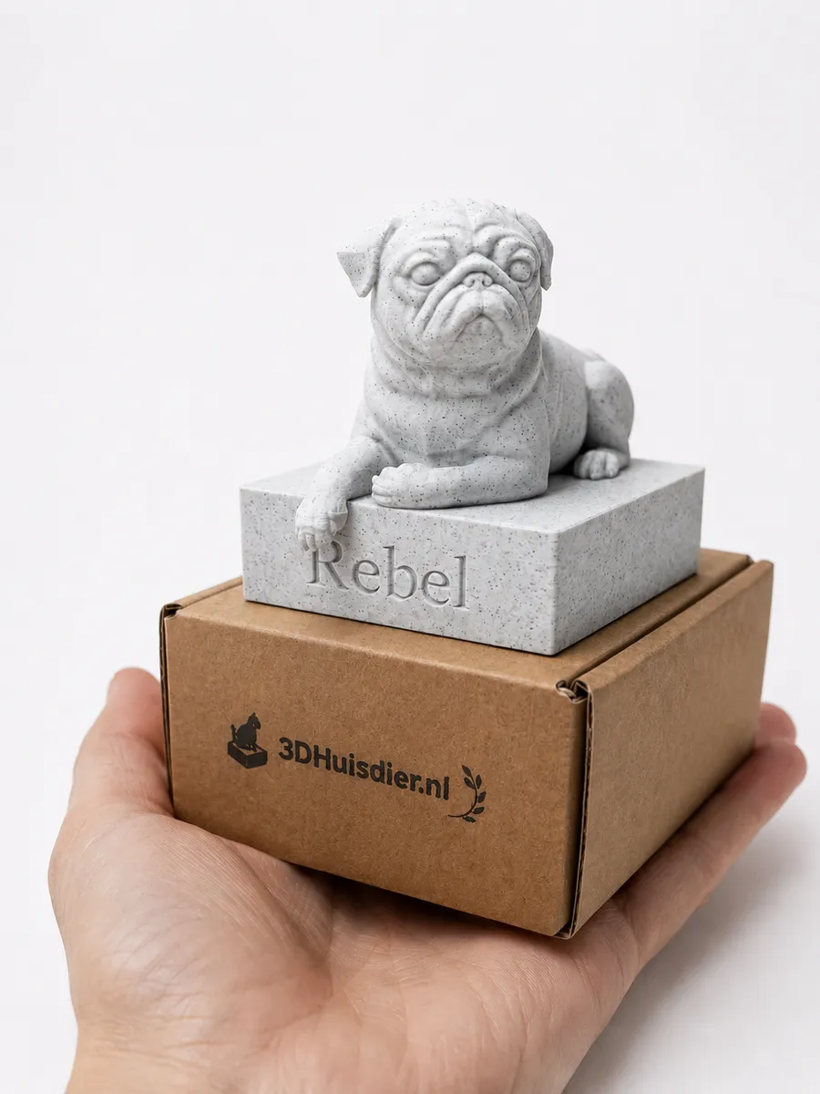 Zo verraste Menno zijn date Eline met een 3D geprint beeldje van haar hond